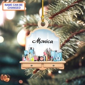 Benutzerdefinierte Name Set Make-up Personalisierte Verzierung, Weihnachtsbaum-hängendes Dekor, Weihnachtsverzierung, flache 2D Verzierung, Weihnachtsvakuumgeschenk