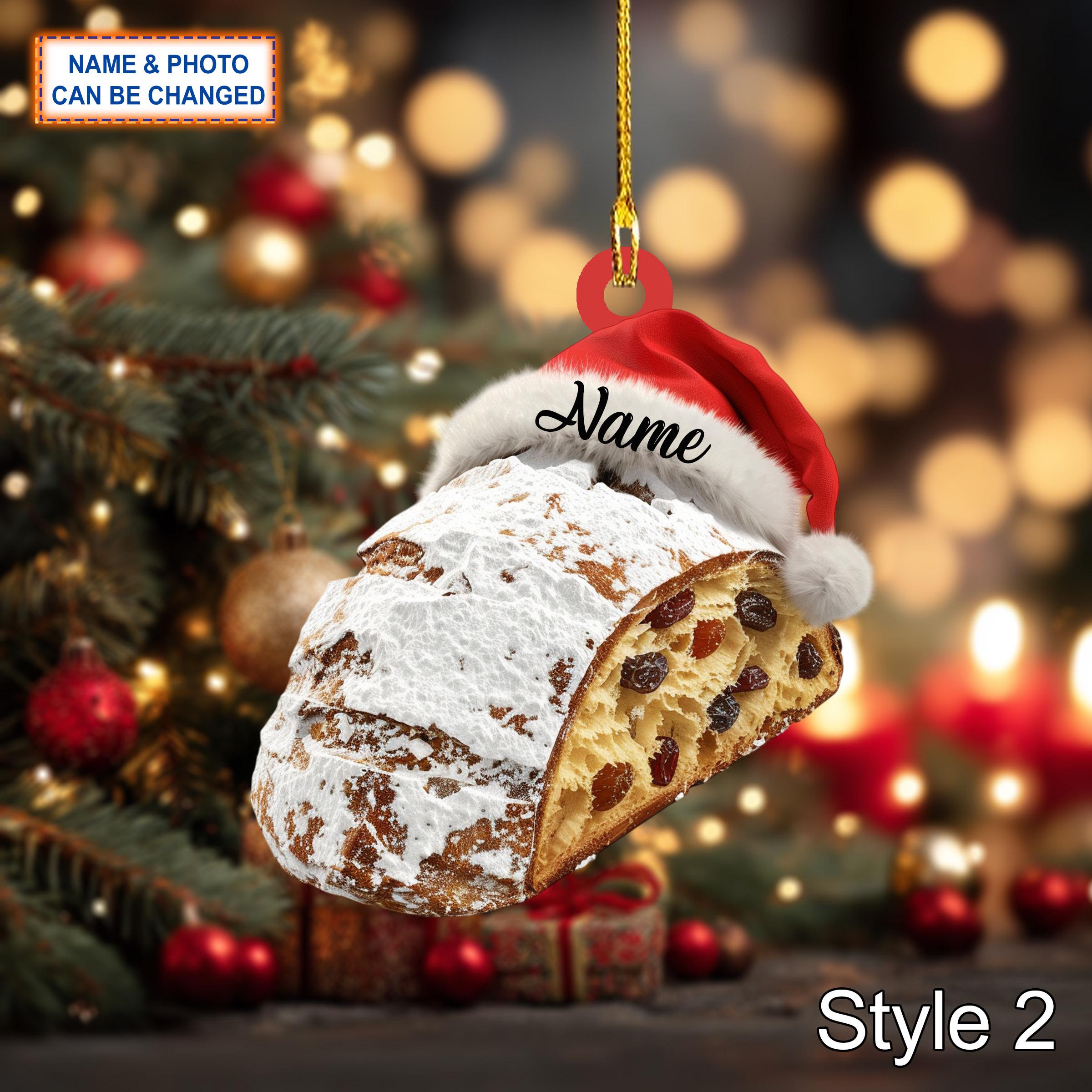 Custom Name Cake Stollen Germany Sweet Personalized Ornament, Christmas ...