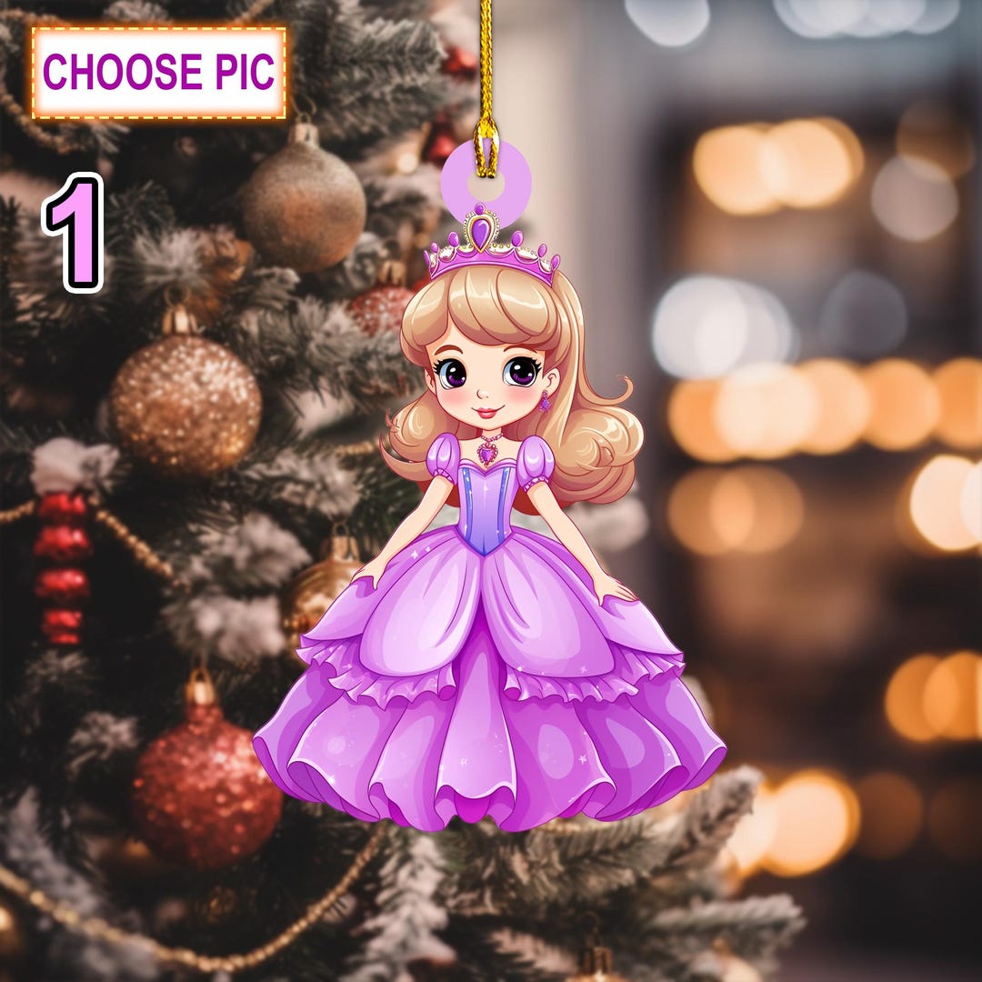 Custom Name Princess Personalized Ornament, Christmas Tree Hanging ...