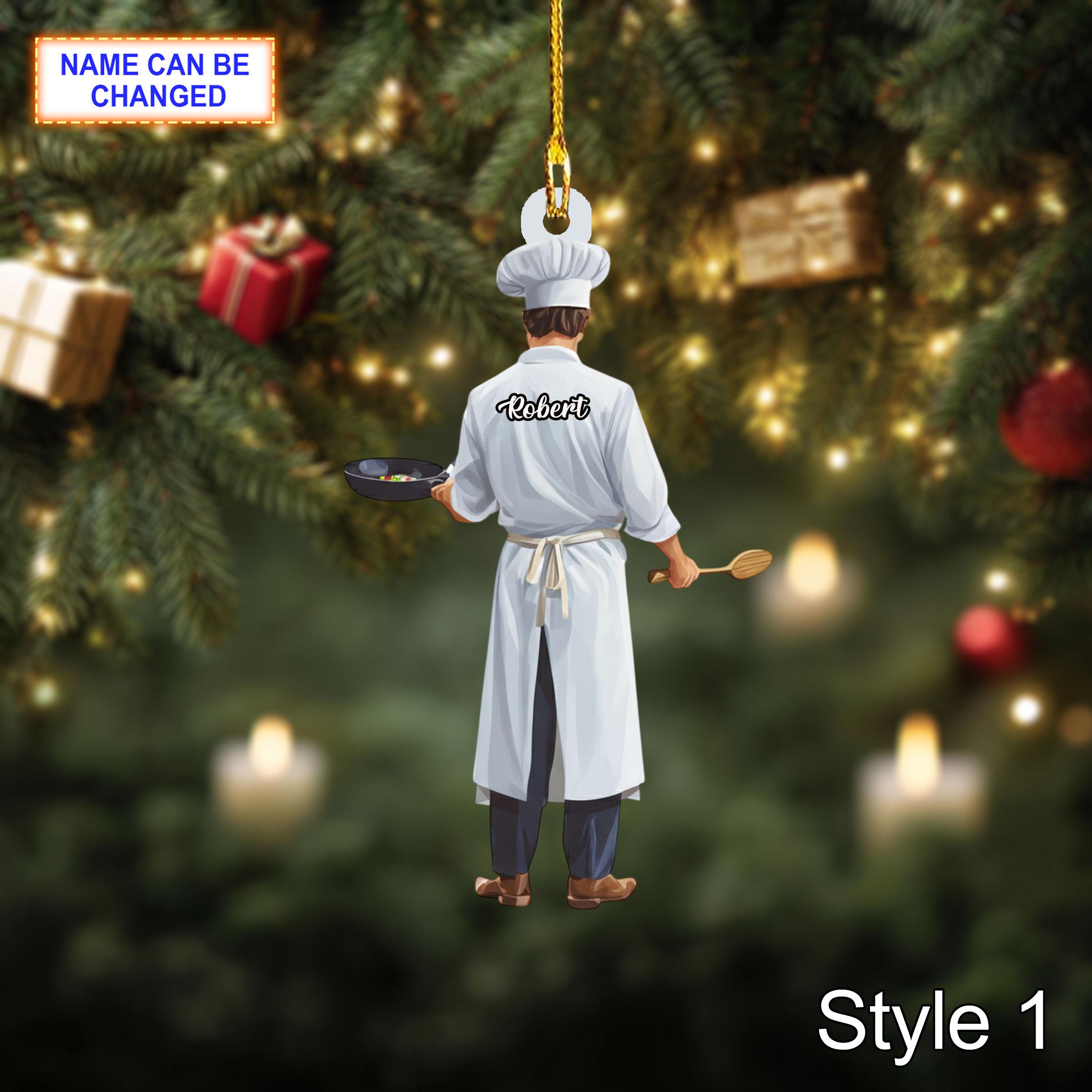 Chef santa ornament - Etsy México, image size:2400x2400