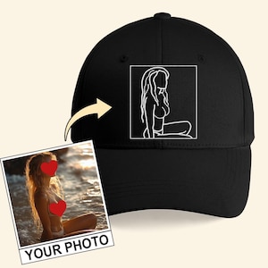 Custom Photo Outline Girlfriend Spicy Hat, Personalized Photo and Text, Custom Embroidered Hat, Couple Hat, Gift for Him, Gift for Husband