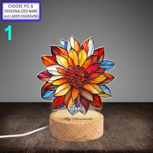 Collienght Personalisierte Foto Baum Des Lebens LED-Nachtlicht – Acryl Mit Holzsockel, 7 Farben, USB