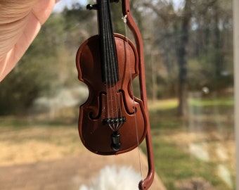 Violin Earrings for Musicians, Unique Asymmetrical Bow and Violin Dangle Earrings, Music Note Inspired Fashion Jewelry Gift - QHcute