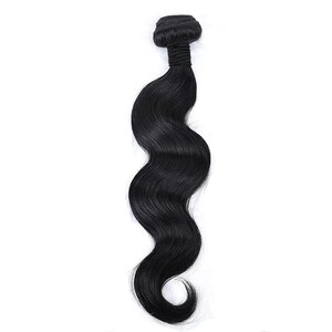May include: A bundle of wavy, black hair extensions. The hair is tightly bound at the top and cascades in loose, flowing waves. The hair appears to be a deep, natural black color, with a slight sheen.