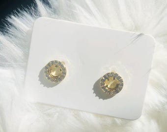 Charming Smile Face Stud Earrings, Zircon Embedded, Cute Emoji Fashion Jewelry, Gift for Her, QHcute
