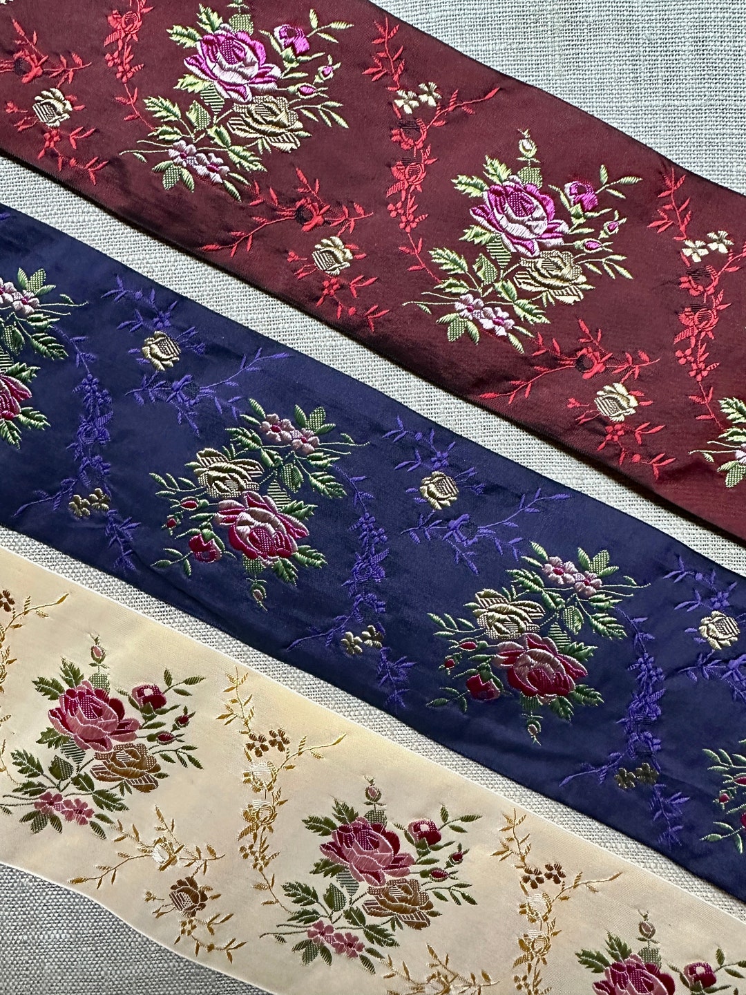 French Word Ribbon Vintage French Ribbons in Three Different Colorways - Etsy