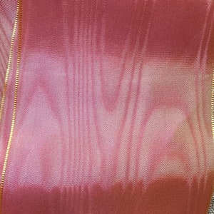 Moiré Ribbon in Three Different Widths Changeable Pink and Yellow
