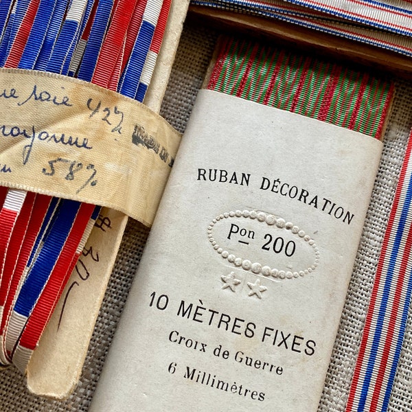 Antique Silk Ribbons French Military