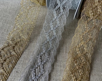 Vintage French Gold and Silver Lace