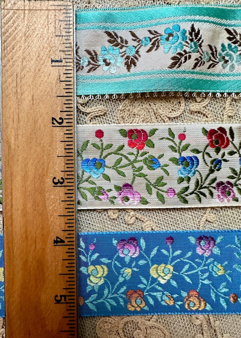 French Word Ribbon Vintage French Ribbons Four Different - Etsy