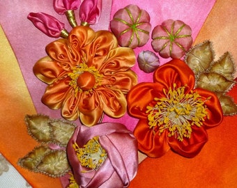 Art Dyed Silk Satin Ribbon For Flowers
