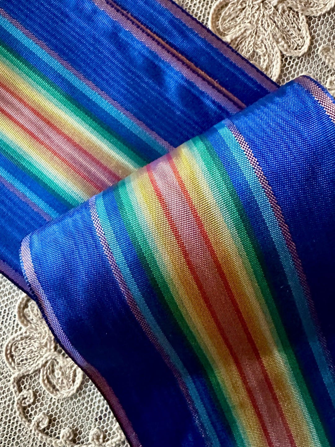 Antique Moiré Ribbon Multi Colored - Etsy