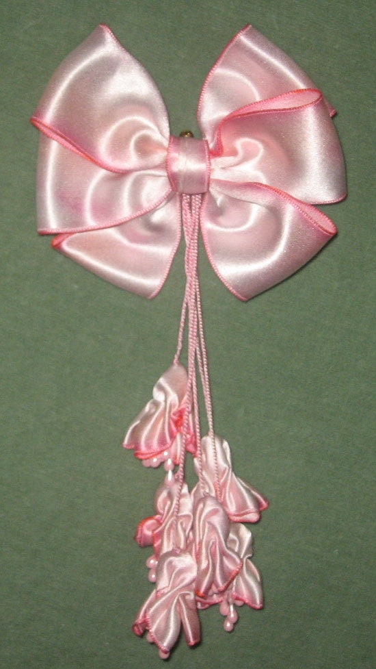 Art Dyed Silk Satin Bow Ribbon Flower and Buds - Etsy display picture 1