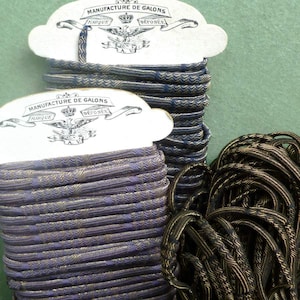 Woven Cord with Gold Metal Threads - French