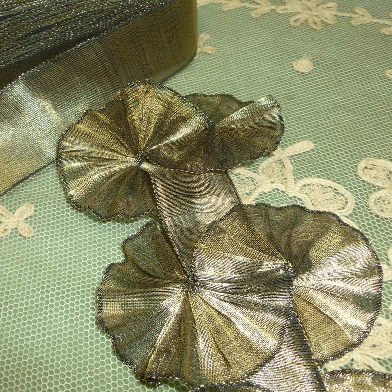 Gold Metal & Silk Tissue Ribbon French - Etsy