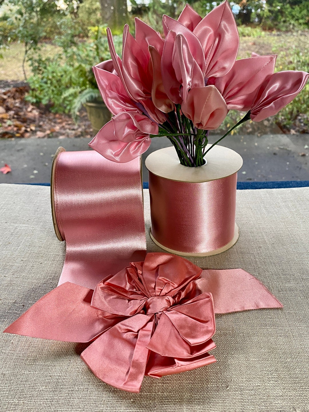 Rustic Pink Ribbon Single Faced Pink Satin Antique Ribbon - Etsy
