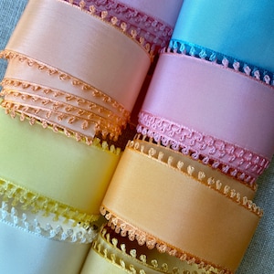 Vintage Picot Taffeta Ribbon in Ice Cream Colors