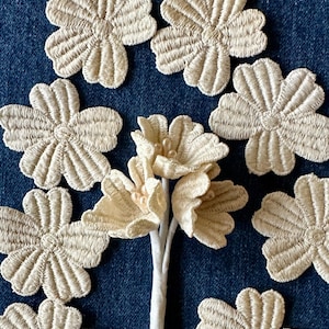 Vintage Finely Woven Cotton Flowers One Dozen