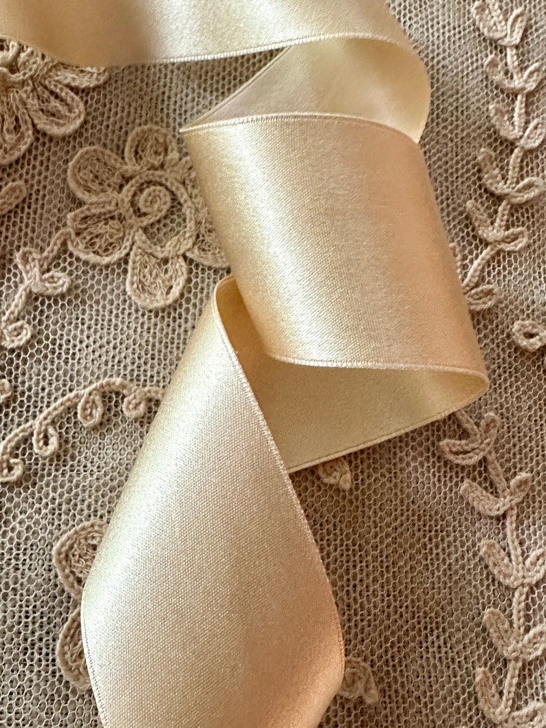 Double Faced Silk Satin Ribbon Ecru - Etsy