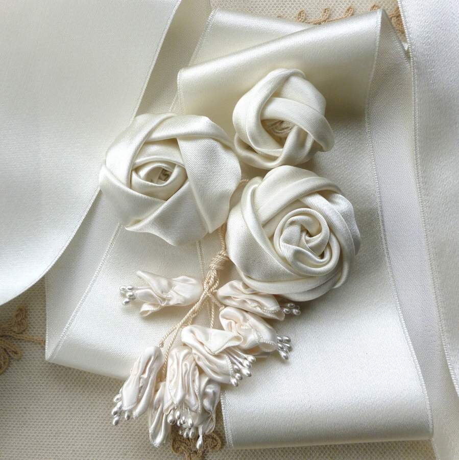 Vintage Ivory Satin Ribbon Three Inch Width - Etsy