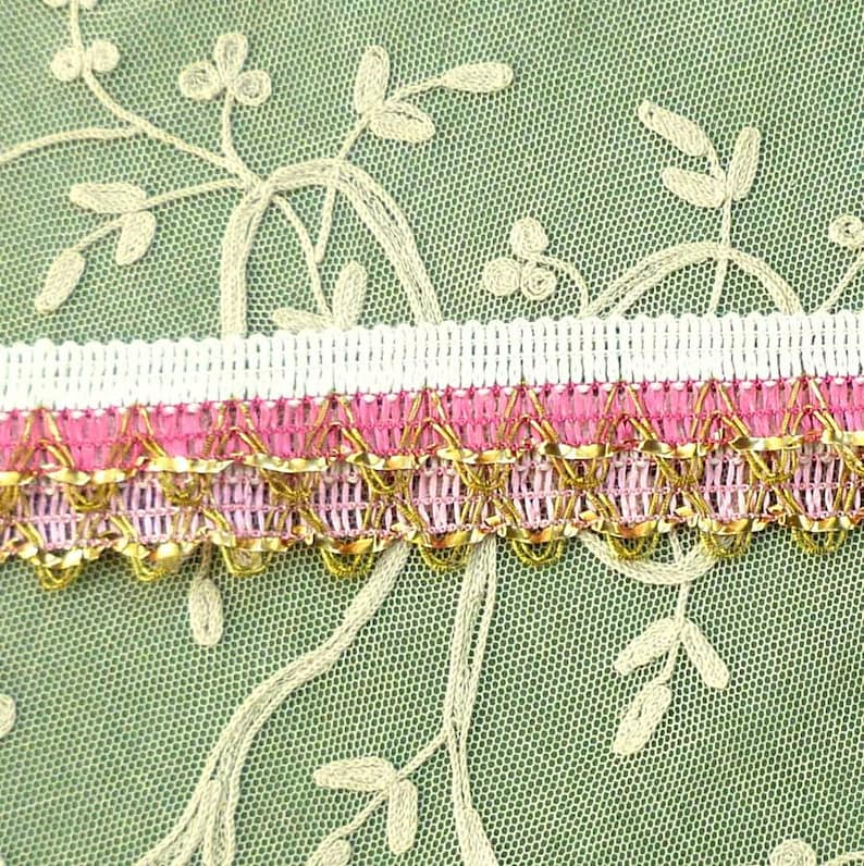 Vintage Pink and Gold Tinsel Trim Etsy