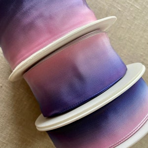 French Ombré Wired Ribbon Lavender Pink