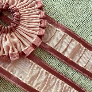 Ruched French Vintage Ribbon Trim with Drawstrings