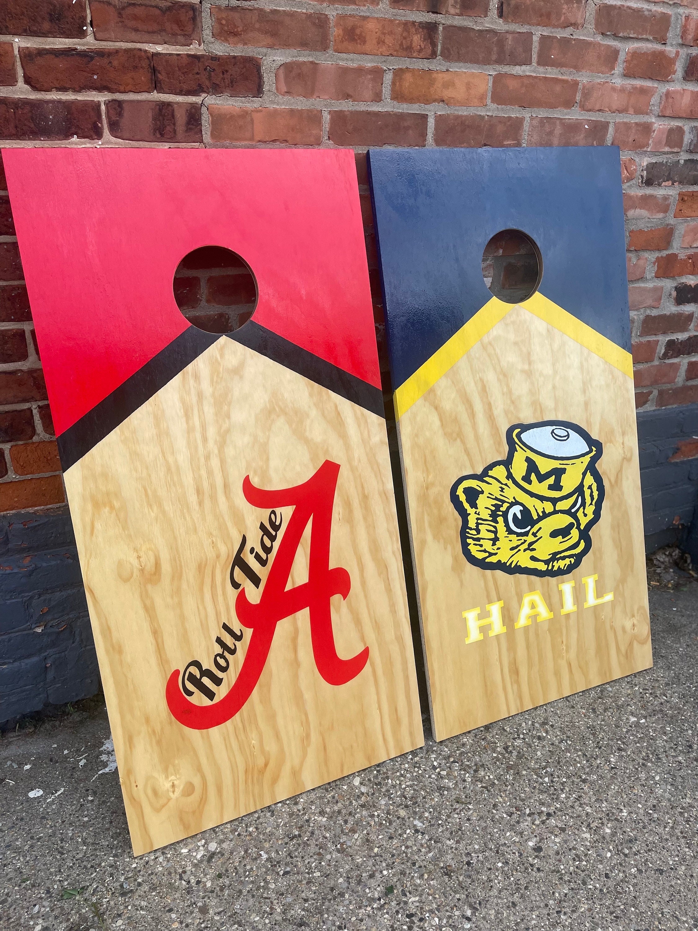 st louis blues red and yellow cornhole bags