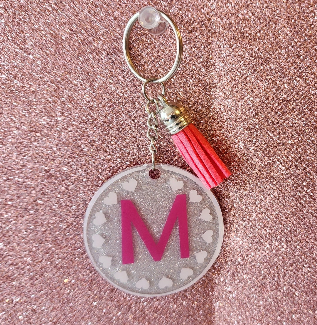 Personalized Acrylic Keychains Name and Initial Keychain Custom Name