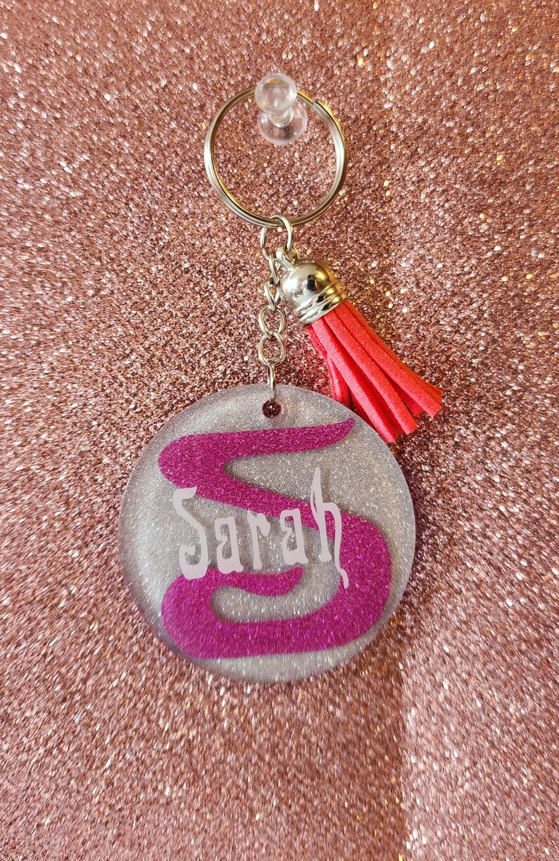 Personalized Acrylic Keychains Name and Initial Keychain Custom Name ...