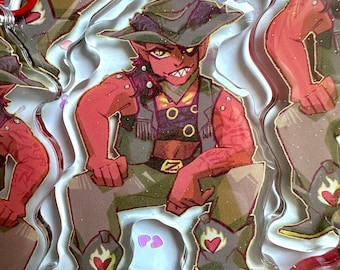 Baldurs Tor Cowboy Karlach Acryl Charme Schlüsselanhänger Merch