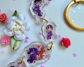 Ouran Highschool Host Club Chain link Series Multi Acrylic Charm Keychain