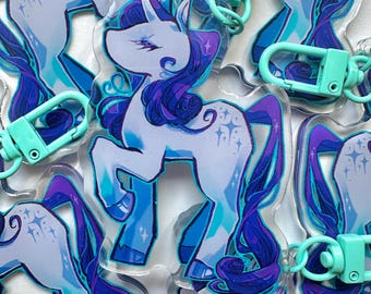 Rarity MLP Acrylic Keychain Charm My Little Pony