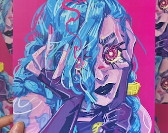 Jinx Square Kunstdruck digitale Illustration Arcane Poster