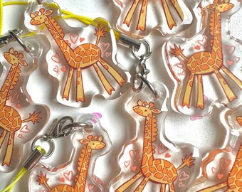 Giraffe :) Acryl Charm Schlüsselanhänger