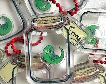 Fullmetal Alchemist Brotherhood Worm Envy in a Jar Acrylic Shaker Charm Keychain