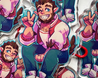 Scott Howl Monster Prom Acrylic Keychain Charm Monster Roadtrip Fanart Merch