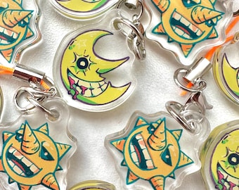 Soul Eater Sun and Moon Acrylic Phone Charms Keychains Accessories