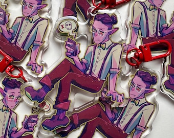 Liam De Lioncourt Monster Prom Acrylic Keychain Charm Monster Con Fanart Merch