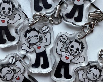 Zacharie AUS MINI Acryl Schlüsselanhänger Telefon Charme Indie Videospiel