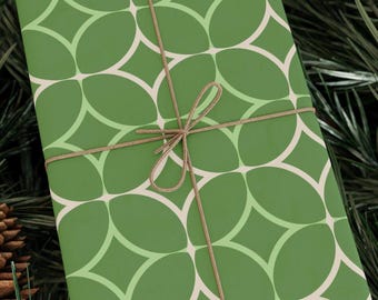 Retro Kitsch Christmas Wrapping Paper, Vintage 50s style Christmas Ornament Gift Wrap,