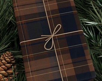 Ralph Lauren Christmas, Dark Plaid  Wrapping Paper, , Masculine Gift Wrap, Mens Wrapping Paper, Nutcraker