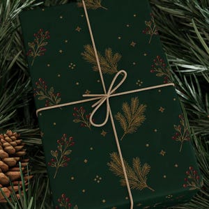 Ralph Lauren Christmas, Heritage Christmas Wrapping Paper Roll, Tartan Plaid Gift Wrap, Burgundy Green Navy Christmas Paper image 5