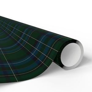 Blackwatch Plaid Wrapping Paper, Ralph Lauren Christmas, Navy Blue Tartan Pattern Gift Wrap image 5