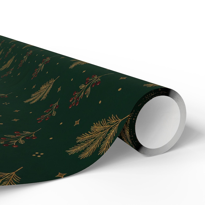 Ralph Lauren Christmas, Heritage Christmas Wrapping Paper Roll, Tartan Plaid Gift Wrap, Burgundy Green Navy Christmas Paper image 6