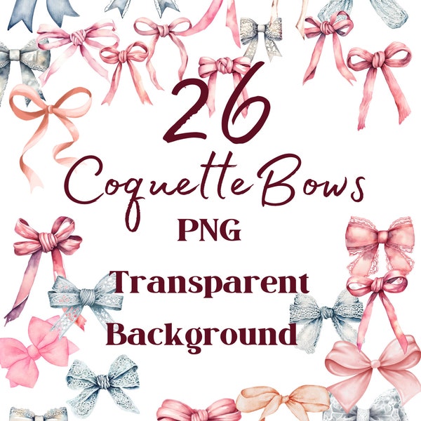 Coquette PNG Bundle, Junk Journal,Pink Bows, Digital Download, Bedroom Decor, Maximalist  Room, POD Images, Scrapbooking, Clipart, Graphics