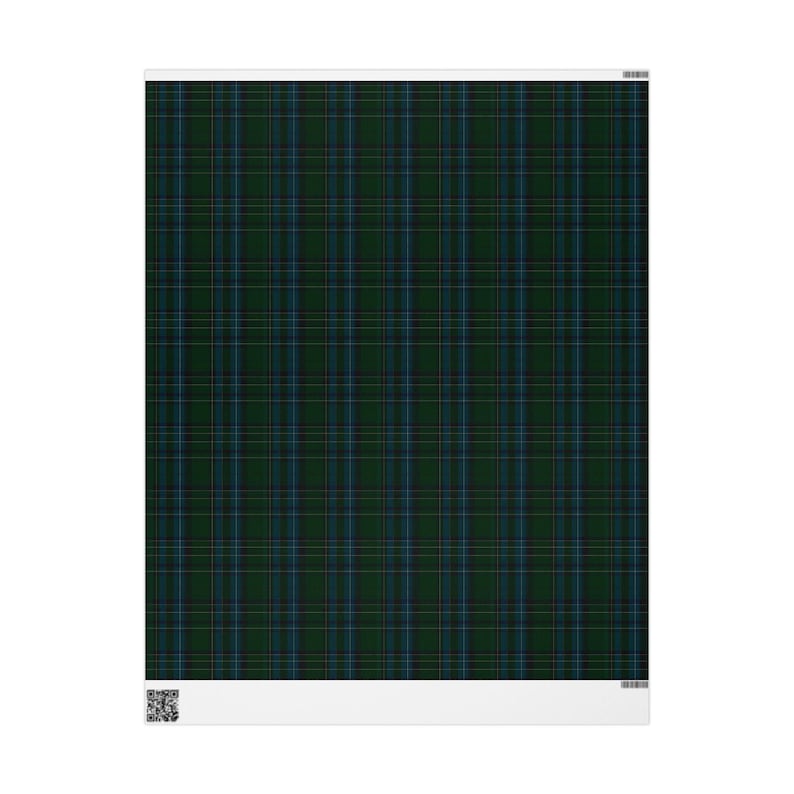 Blackwatch Plaid Wrapping Paper, Ralph Lauren Christmas, Navy Blue Tartan Pattern Gift Wrap image 6