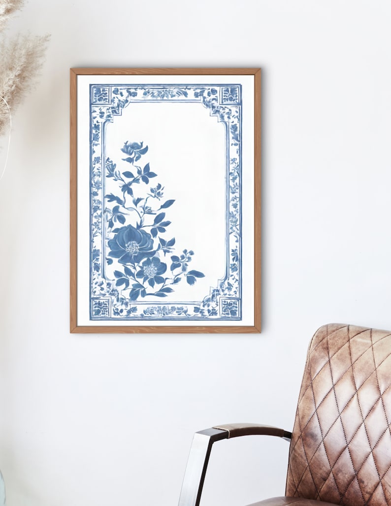 Chinoiserie Clipart, Blue and White Borders, Floral PNG Images, Digital Download Clipart, Wedding Invitation Decor, Printable Craft Designs, Scrapbooking Graphics, Classic Chinoiserie Art, DIY Invitation Elements, Elegant Floral Clipart Toile de Jouy