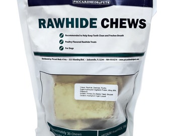Piccardmeds4pets Rawhide Dental Chews for Med Dogs 11lbs-25lbs.