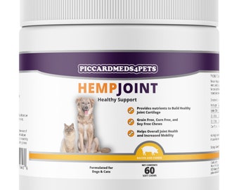 Support articulaire Piccardmeds4pets Chanvre + MSM pour chiens et chats 60 ct